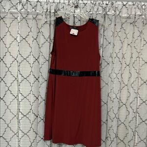 Chic Burgundy and Black Women's Mini Dress
